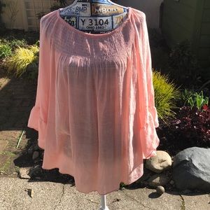 Zac and Rachael peach colored tunic